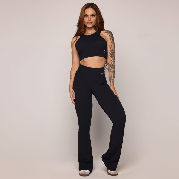 CALÇA FLARE JACQUARD SAVOIR PRETO - Imagem 8