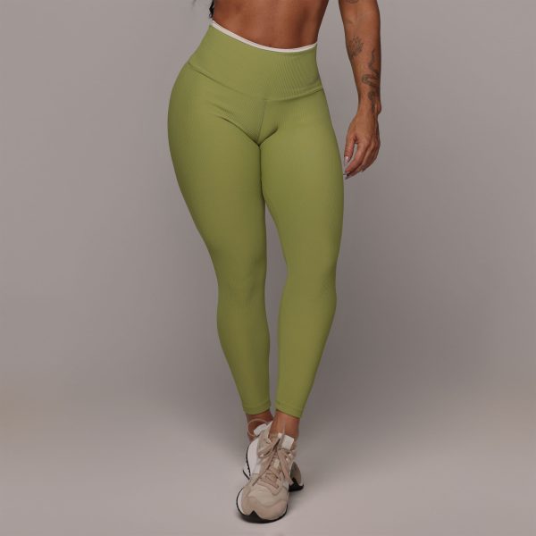 LEGGING HEART JACQUARD CANELADO VERDE OLIVA - Imagem 2