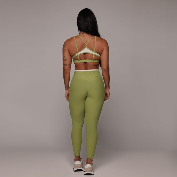 LEGGING HEART JACQUARD CANELADO VERDE OLIVA - Imagem 5