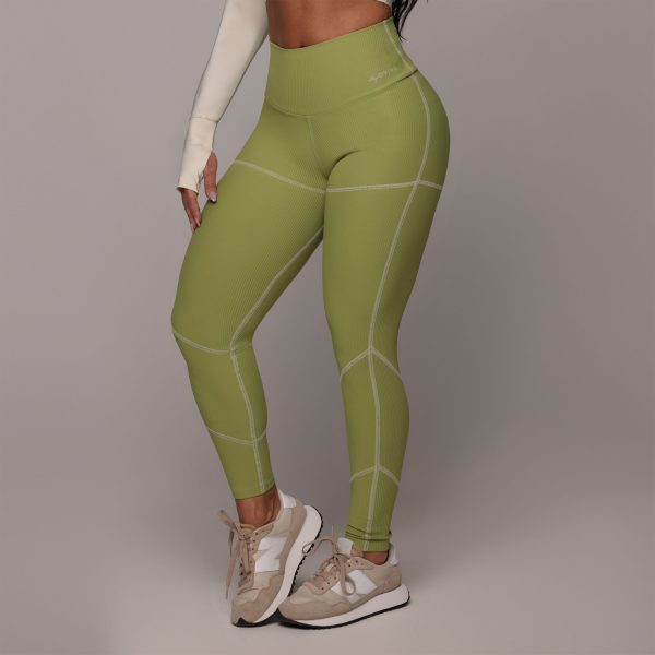 LEGGING PUMP EMPINA BUMBUM JACQUARD CANELADO VERDE OLIVA - Imagem 2