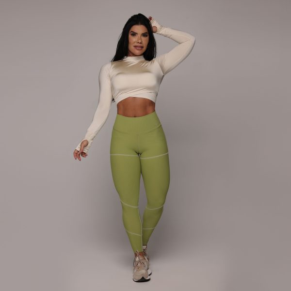 LEGGING PUMP EMPINA BUMBUM JACQUARD CANELADO VERDE OLIVA - Imagem 3