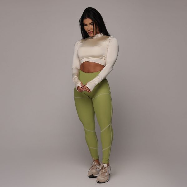 LEGGING PUMP EMPINA BUMBUM JACQUARD CANELADO VERDE OLIVA - Imagem 5