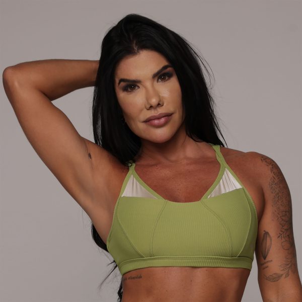 TOP PETRA JACQUARD CANELADO VERDE OLIVA - Imagem 2