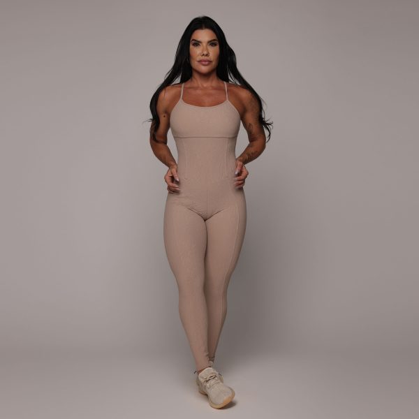 MACACÃO QUEENS EMPINA BUMBUM JACQUARD DUNAS NUDE - Imagem 5