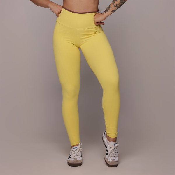 LEGGING HEART BICOLOR JACQUARD FLOWERS HONEY - Imagem 2