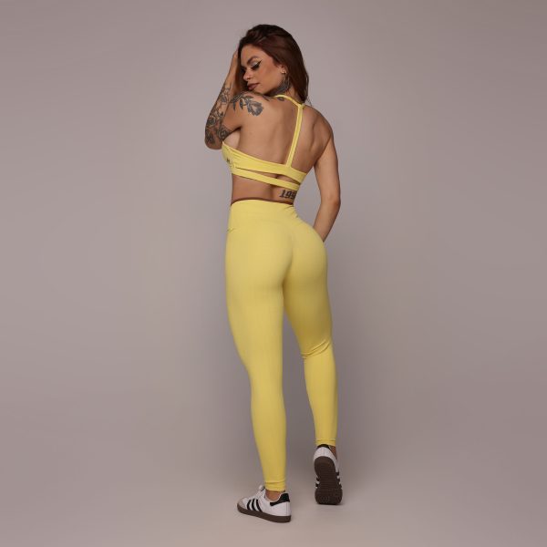 LEGGING HEART BICOLOR JACQUARD FLOWERS HONEY - Imagem 7