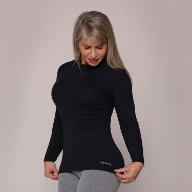 BLUSA ISTAMBUL MANGA LONGA TECH MODAL PRETO