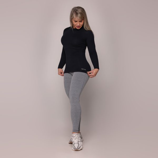 BLUSA ISTAMBUL MANGA LONGA TECH MODAL PRETO - Imagem 6