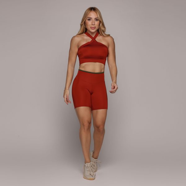 SHORT BICOLOR EMPINA BUMBUM BORDÔ - Imagem 6