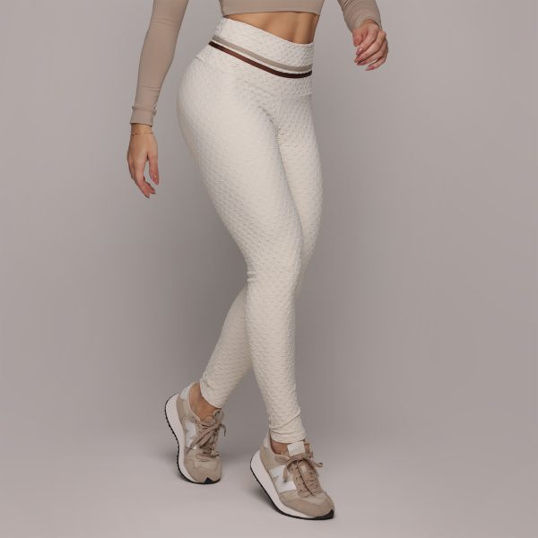 LEGGING EMPINA BUMBUM JACQUARD DIAMOND OFF-WHITE - Imagem 2