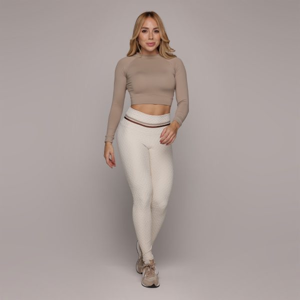 LEGGING EMPINA BUMBUM JACQUARD DIAMOND OFF-WHITE - Imagem 3